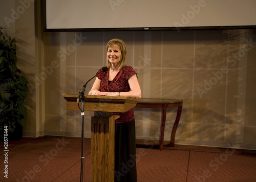 Photo: A Woman Giving A Speech A Woman Giving A Speech