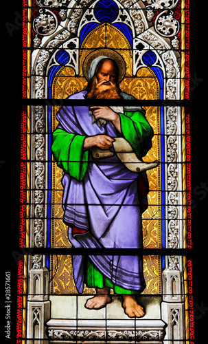 Photo: The Prophet Isaiah on church window of Dom in Cologne The Prophet Isaiah on church window of Dom in Cologne