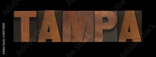 Photo: the word Tampa in old letterpress wood type the word Tampa in old letterpress wood type