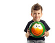 Portrait of happy boy with smile ball Portrait of happy boy with smile ball