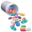 vector pills and capsules in a medical container