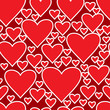 Abstract red background with hearts