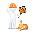 Vector: 3d character with under construction elements 3d character with under construction elements