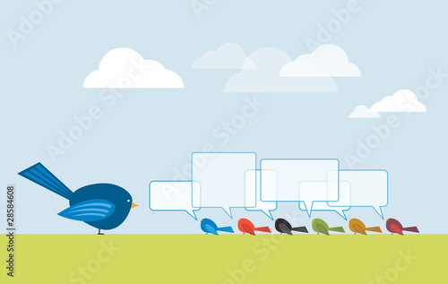 Illustration: illustration of birds chatting illustration of birds chatting