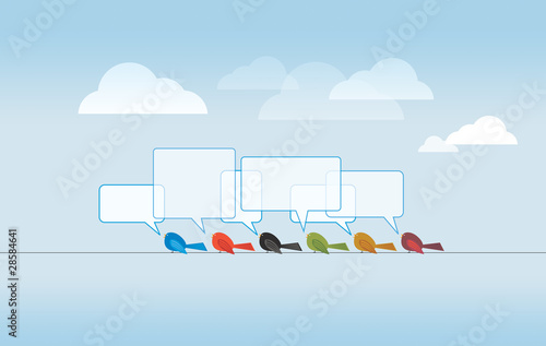 Illustration: illustration of birds on wire illustration of birds on wire