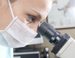 Doctor with microscope
