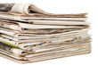 Various newspapers over white background Various newspapers over white background