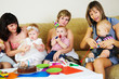 Mothers and their children gathered together