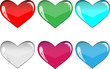 glass many-coloured hearts