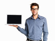 Man presenting with a laptop Man presenting with a laptop