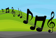 Vector illustration of Abstract music notations