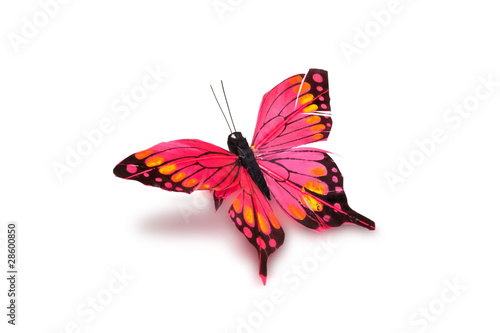 Photo: decorative butterfly on a white background decorative butterfly on a white background