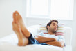 Man sleeping on sofa