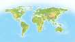 World map with horizon
