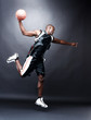 Young black guy playing basketball