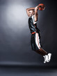 Afroamerican basketball player making a dunk shot Afroamerican basketball player making a dunk shot