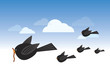 Bird with worm illustration