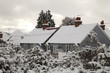Tin Bungalows covered in snow Tin Bungalows covered in snow