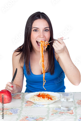 Photo: Attractive girl at lunchtime Attractive girl at lunchtime