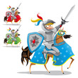 Knight and horse. Vector characters, objects isolated