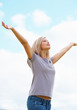 Woman relaxing with the sky