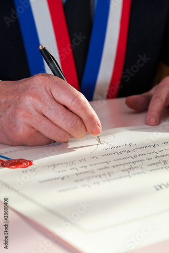 Photo : signature de maire signature de maire