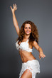 beautiful Bellydancer in white costume