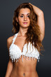 beautiful Bellydancer in white costume