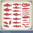 Vector set of fishes