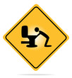 Warning, hangover sign Warning, hangover sign