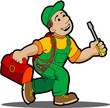 Electrician worker cartoon an industrial power. Electrician worker cartoon an industrial power.