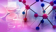Illustration: molecules in abstract background molecules in abstract background