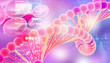 Digital illustration of DNA in abstract background