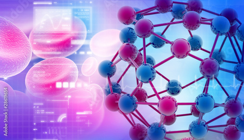 Illustration: Digital illustration of molecules Digital illustration of molecules