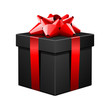 Black gift with red bow vector illustration Black gift with red bow vector illustration