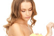 beautiful woman with sponge beautiful woman with sponge
