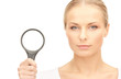 woman with magnifying glass woman with magnifying glass
