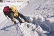 mountain climber on snow. mountain climber on snow.