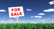 Schild im Gras - For Sale