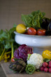 Freshly harvested organic fruits and vegetables