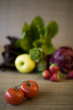 Freshly harvested organic fruits and vegetables