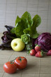 Freshly harvested organic fruits and vegetables