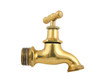 Old gold faucet isolated on white