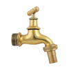 Old gold faucet isolated on white