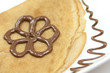 Dessert de crêpe en fleur
