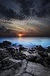 Sunset over the tropical bay