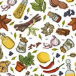 Spices kitchen pattern