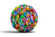 imagen conceptual con bola de letras de colores
