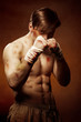 Fighter men ready to fight