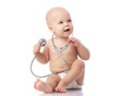 Baby with stethoscope.